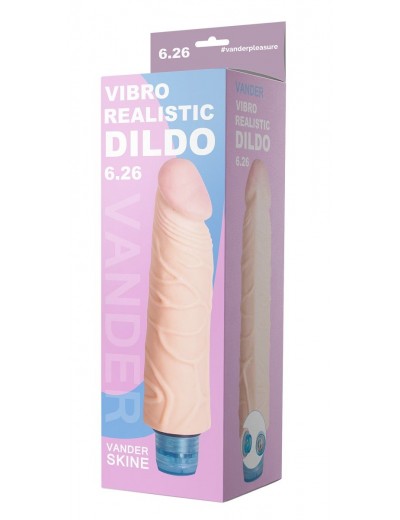 Телесный вибромассажёр Vibro Realistic Cock Dildo - 17,4 см.