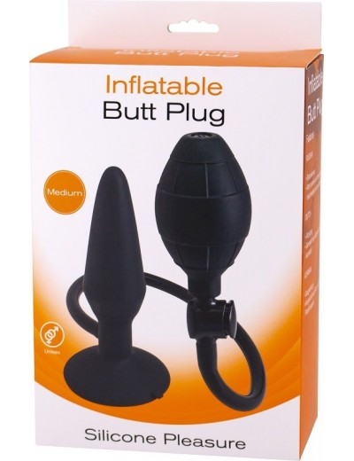 Анальная пробка с функцией расширения Inflatable Butt Plug Medium - 14,2 см.