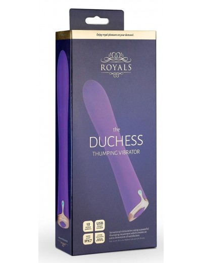 Фиолетовый вибратор The Duchess Thumping Vibrator - 20 см.