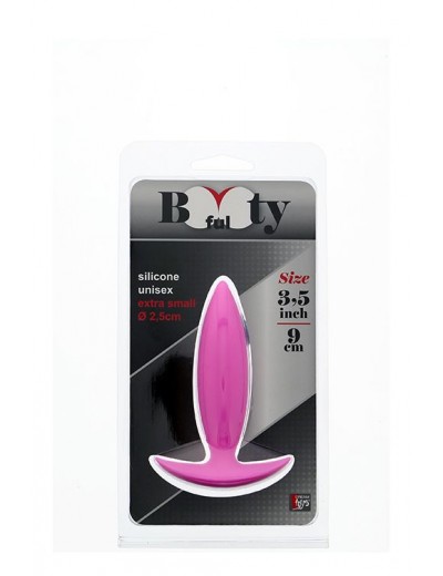 Малая розовая анальная пробка BOOTYFUL ANAL PLUG XTRA SMALL PINK - 9 см.