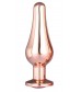 Золотистая анальная пробка с кристаллом Rose Gold Pleasure Plug S - 9 см.