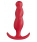 Красная анальная пробка с волнообразным рельефом - 13 см.
