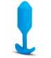 Голубая вибропробка для ношения B-vibe Snug Plug 3 - 12,4 см.