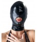 Черная эластичная маска на голову с отверстием для рта