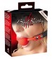 Силиконовый кляп-шар на чёрных ремешках Red Gag silicone