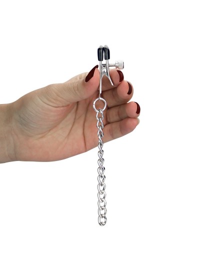 Зажимы на соски и половые губы с розовыми кисточками Nipple Clit Tassel Clamp With Chain