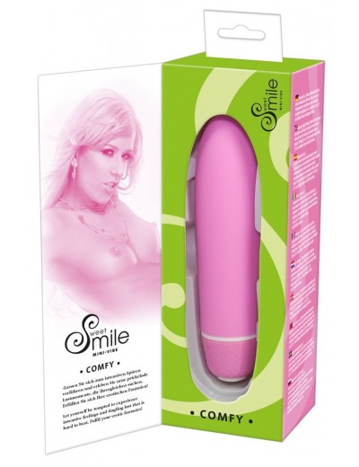 Розовый вибратор Smile Mini Comfy - 13 см.
