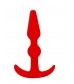 Красная анальная втулка T-SHAPE SILICONE BUTT PLUG RED - 8,9 см.