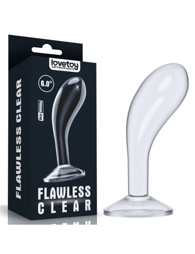 Прозрачный стимулятор простаты Flawless Clear Prostate Plug - 15 см.