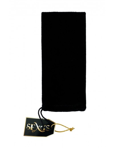 Черная стеклянная анальная втулка Sexus Glass с ограничителем - 11,5 см.