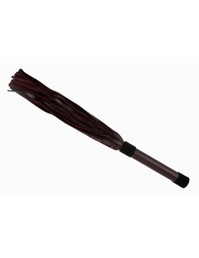 Бордовая многохвостая плеть с ручкой - 43 см.