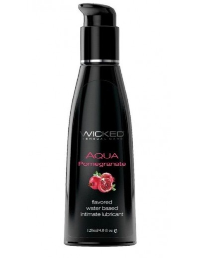 Лубрикант со вкусом граната Wicked Aqua Pomegranate - 120 мл.