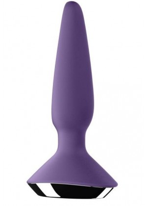 Фиолетовая анальная пробка с вибрацией Satisfyer Plug-ilicious 1 - 13,5 см.