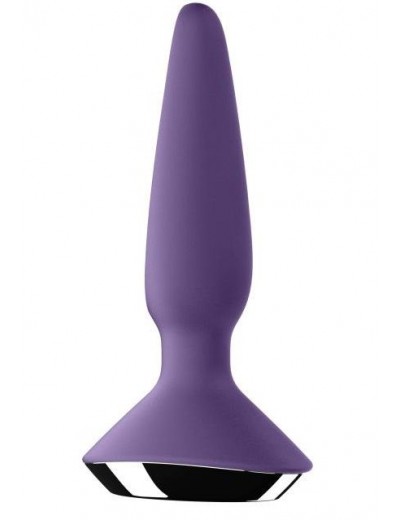 Фиолетовая анальная пробка с вибрацией Satisfyer Plug-ilicious 1 - 13,5 см.