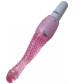 Розовый анальный вибратор с пупырышками - 22 см.