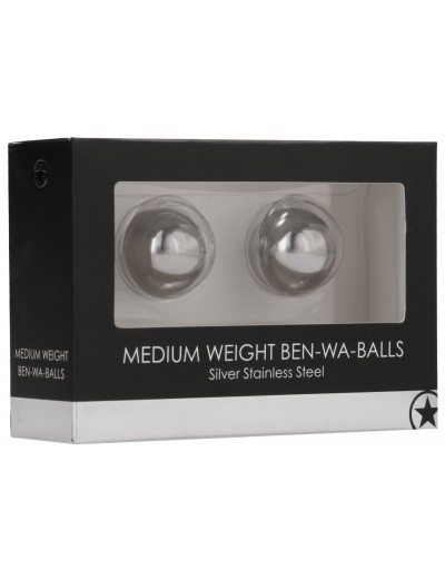 Серебристые вагинальные шарики Medium Weight Ben-Wa Balls