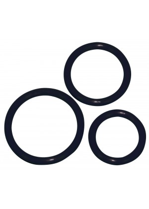 Набор из 3 чёрных эрекционных колец разного диаметра