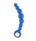 Синяя упругая анальная цепочка Flexible Wand - 18 см.