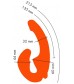 Оранжевый анатомический страпон с вибрацией