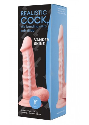 Телесный фаллоимитатор Vander Realistic Cock Bending Ultra Soft Dildo 6.7 - 17,5 см.