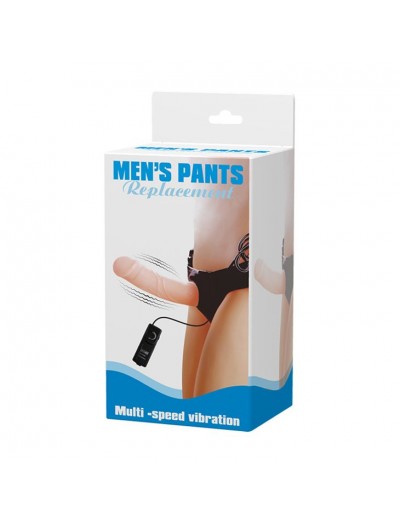 Полый страпон на трусиках с вибрацией и выносным пультом управления Mens Pants - 16,5 см.
