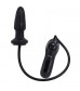 Чёрная анальная пробка с вибрацией и расширением Inflatable Plug - 12 см.