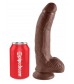 Коричневый фаллоимитатор 9  Cock with Balls - 22,9 см.