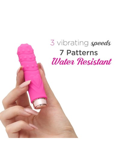 Ярко-розовая рельефная вибропуля Je Taime Silky Touch Vibrator - 9,4 см.