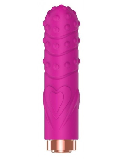 Ярко-розовая рельефная вибропуля Je Taime Silky Touch Vibrator - 9,4 см.