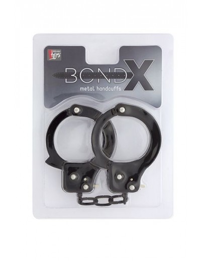 Чёрные наручники из листового металла BONDX METAL CUFFS BLACK