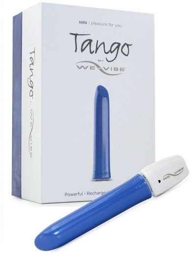 Синий перезаряжаемый вибратор Tango Blue USB rechargeable - 9 см.