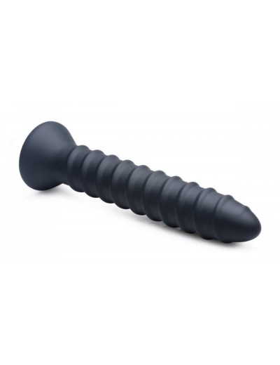 Черный спиралевидный вибромассажер Power Screw 10X Spiral Silicone Vibrator - 20,3 см.