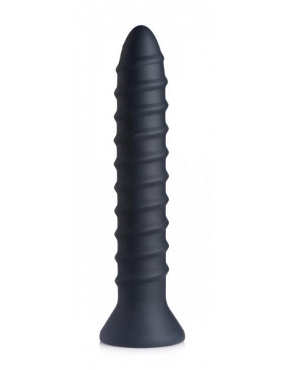 Черный спиралевидный вибромассажер Power Screw 10X Spiral Silicone Vibrator - 20,3 см.