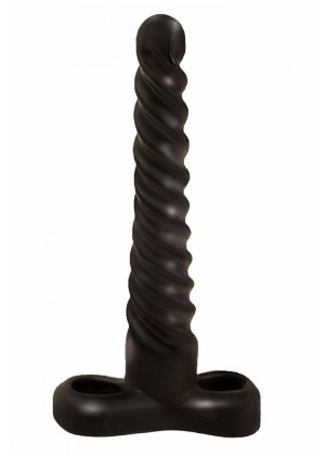 Закрученный спиралью плаг чёрного цвета - 15 см.