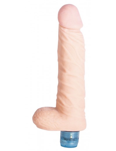 Телесный вибромассажёр Vibro Realistic Cock Dildo - 18 см.