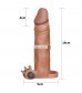 Коричневая вибронасадка-удлинитель на пенис Add 2 Pleasure X Tender Vibrating Penis Sleeve - 19 см.