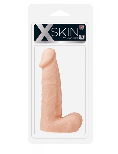 Телесный фаллоимитатор XSKIN 6 PVC DONG FLESH - 15,2 см.