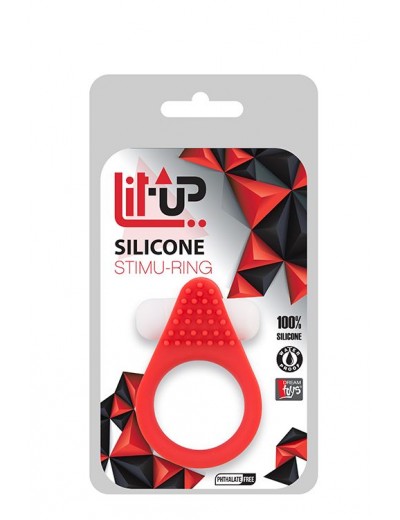 Красное эрекционное кольцо LIT-UP SILICONE STIMU RING 1 RED