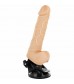 Телесный вибромассажер на мощной присоске Basecock Realistic Vibrator - 18,5 см.