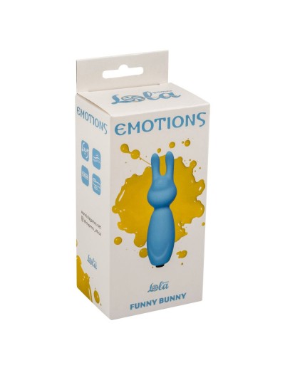 Голубой мини-вибратор Emotions Funny Bunny