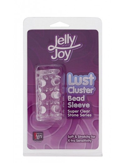 Прозрачная насадка на пенис с шипами и бугорками JELLY JOY LUST CLUSTER CLEAR