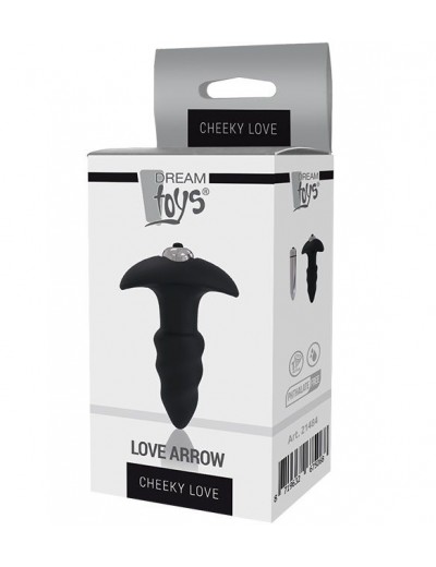 Черная анальная вибровтулка SINGLE SPEED LOVE ARROW PLUG - 9 см.