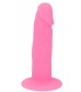 Розовый фаллоимитатор с ограничительным основанием - 10 см.