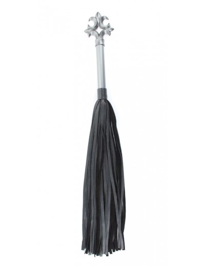 Черная плеть из натуральной кожи Gray в готическом стиле - 63 см.