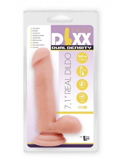 Телесный фаллоимитатор-реалистик Dual Density Dildo - 18 см.