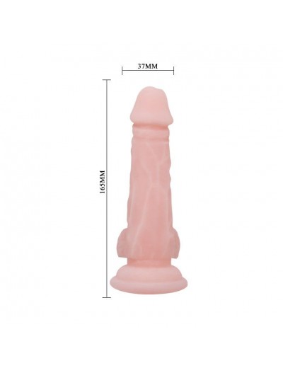 Телесный фаллоимитатор на присоске Super Dildo - 16,5 см.