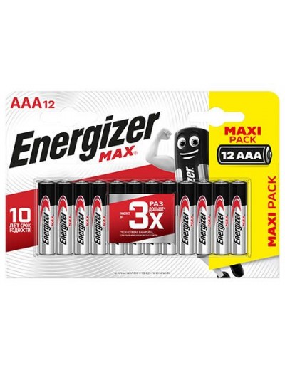 Батарейки Energizer MAX AAA/LR03 1.5V - 12 шт.