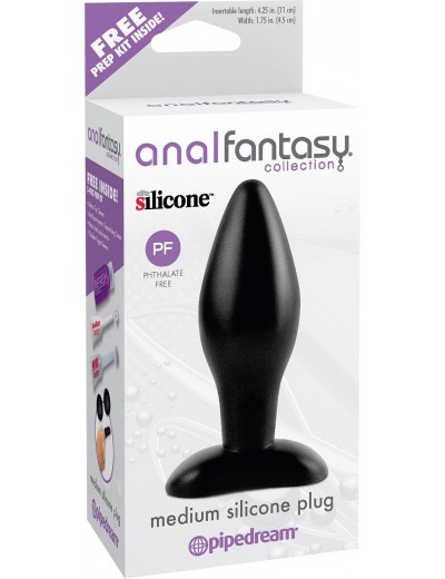 Анальная конусообразная пробка Medium Silicone Plug - 13 см.