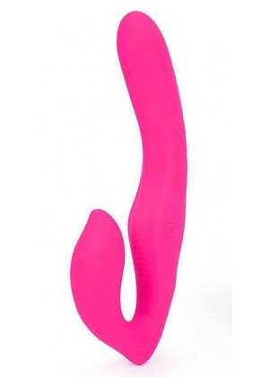 Ярко-розовый безремневой страпон NAMI