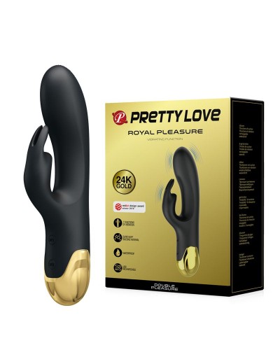 Чёрный вибратор-кролик Royal Pleasure - 19,2 см.